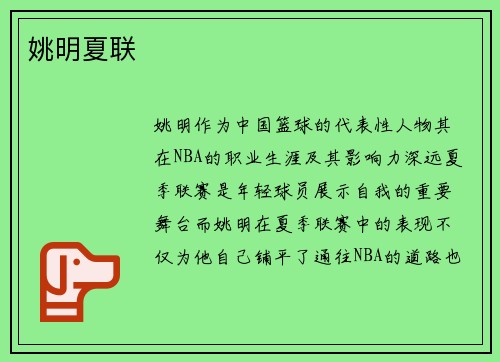 姚明夏联